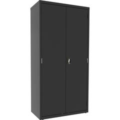 Lorell Fortress Series Janitorial Cabinet - 36" x 18" x 72" - 4 x Shelf(ves) - Hinged Door(s) - Locking System, Welded, Sturdy, Recessed Locking Handle, Durable, Removable Lock, Storage Space, Adjusta