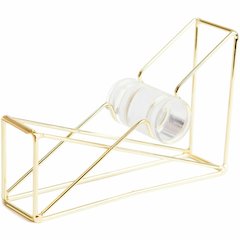 U Brands Vena Tape Dispenser - 1" Core - Refillable - Easy to Use, Sturdy, Lightweight - Wire Metal - Gold - 1 Each