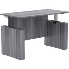 Lorell Essentials Series Sit-to-Stand Desk Shell - 0.1" Thickness Top, 49" Height x 60" Width x 29" Depth - Finish: Weathered Charcoal - 1 Each