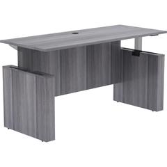 Lorell Essentials Series Sit-to-Stand Desk Shell - 0.1" Thickness Top, 49" Height x 72" Width x 29" Depth - Finish: Weathered Charcoal - Laminate Table Top - 1 Each