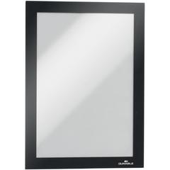 DURABLE DURAFRAME Magnetic Frame - 2 Pack - 5.50" Holding Width x 8.50" Holding Height - Magnetic, Anti-glare, Four Sided, Sturdy - Plastic - Black
