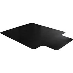 Floortex Cleartex AdvantagematBlack Vinyl Lipped Chair Mat for Hard Floor - 45" x 53" - Hard Floor - 53" Length x 45" Width x 0.080" Depth x 0.080" Thickness - Lip Size 25" Length x 12" Width - Lipped