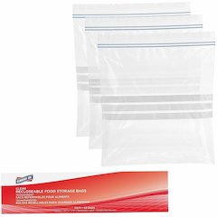 Genuine Joe Food Storage Bags - 1 gal Capacity - 11" Length x 10.56" Width x 1.75 mil (44 Micron) Thickness - Zipper Closure - Clear - Food, Beef, Poultry, Vegetables, Seafood - 40/Box - 9 / Carton