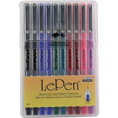 LePen Micro-Fine Point Pen, Basic, 10 Colors