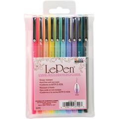 LePen Micro-Fine Point Pen, Pastel, 10 Colors