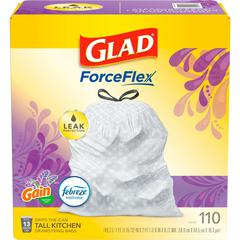 Glad ForceFlex Tall Kitchen Drawstring Trash Bags - Mediterranean Lavender with Febreze Freshness - 13 gal Capacity - 23.75" Width x 25.38" Length - 0.72 mil (18 Micron) Thickness - Drawstring Closure