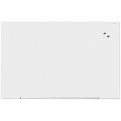 Universal Frameless Magnetic Glass Marker Board, 72" x 48" , White Surface - 72" (6 ft) Width x 48" (4 ft) Height - White Tempered Glass Surface - Magnetic - 1 Each