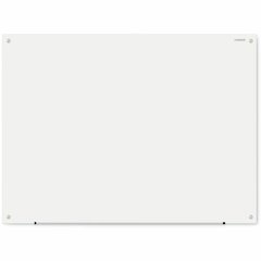 Universal Frameless Glass Marker Board, 48" x 36" , White Surface - 48" (4 ft) Width x 36" (3 ft) Height - White Glass Surface - 1 Each