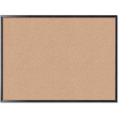 U Brands Cork Bulletin Board - 36" Board Height x 48" Board Width - Natural Cork Surface - Self-healing, Durable, Mounting System, Tackable, Sturdy - Black Wood Frame - 1 Each