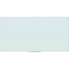 U Brands Magnetic Glass Dry Erase Board - 35" (2.9 ft) Width x 70" (5.8 ft) Height - Frosted White Tempered Glass Surface - Rectangle - Horizontal/Vertical - Magnetic - 1 Each