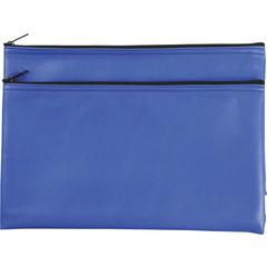 Sparco Carrying Case (Wallet) Cash, Check, Receipt, Office Supplies - Blue - Polyvinyl Chloride (PVC) Body - 11" Width x 6" Depth - 2 / Pack