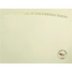 St. James&reg; Premium-Weight Certificates - 65 lb Basis Weight - "Everyday Heroes" - 8.5" Width x 11" Length - Inkjet, Laser Compatible - Ivory, Gold Foil - 1 Pack - TAA Compliant
