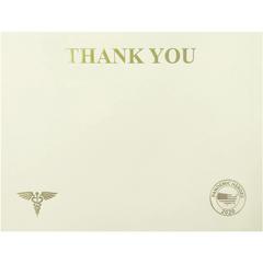 St. James&reg; Premium-Weight Certificates - 65 lb Basis Weight - "Thank You" - 8.5" Width x 11" Length - Inkjet, Laser Compatible - Ivory, Gold Foil - 1 Pack - TAA Compliant