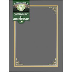 Geographics Letter Certificate Holder - 8 1/2" x 11" - Gray - 5 / Pack