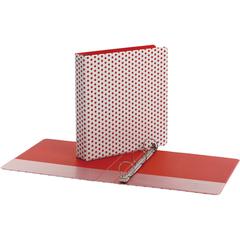 Oxford 1-1/2" Back-mounted Round Ring Binder - 1 1/2" Binder Capacity - 350 Sheet Capacity - Fastener: Round Ring - Pocket: 2, Internal - Red - 1 Each