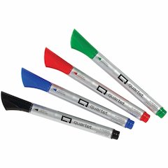 Quartet Premium Glass Board Dry-erase Markers - Erasable - Black, Blue, Red, Green Ink - Liquid - 6 / Pack