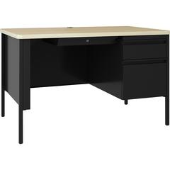 Lorell Fortress Series 48" Right Single-Pedestal Desk - 30" Height x 48" Width x 29.5" Depth, 0.7" Height Modesty Panel, 1.1" Thickness Top - Single Pedestal on Right Side - Square Edge - Material: St