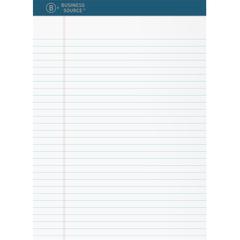 Business Source Premium Writing Pad - 50 Sheets - 0.20" Height x 8.5" Width x 11.8" Length - White Paper - Tear Proof, Sturdy Back, Bleed-free - 1 Dozen