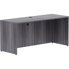 Lorell Essentials Series Credenza Shell - Rectangle - 29.5" Height x 66" Width x 24" Depth Credenza Shell, 1" Thickness Top - Finish: Weathered Charcoal Laminate, Silver Brush - 1 Each