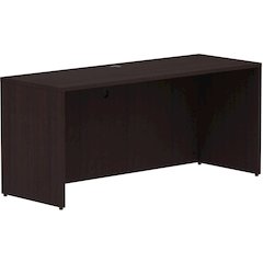 Lorell Essentials Series Credenza Shell - 29.5" Height x 66" Width x 24" Depth Credenza Shell, 1" Thickness Top - Finish: Espresso Laminate, Silver Brush - 1 Each