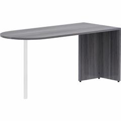 Lorell Essentials Series Peninsula Desk Box 1 of 2 - 29.5" Height x 66" Width x 30" Depth Desk, 1" Thickness Top - Finish: Weathered Charcoal Laminate - 1 Each
