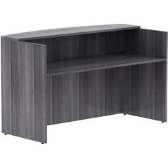 Lorell Essentials Series Front Reception Desk - 42.5" Height x 72" Width x 36" Depth Desk, 1" Thickness Top - Finish: Weathered Charcoal Laminate - 1 Each