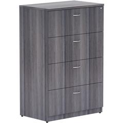 Lorell Essentials Series 4-Drawer Lateral File - 54.8" Height x 35.5" Width x 22" Depth Lateral File, 1" Thickness Top - Total Drawer(s): 4 - Finish: Weathered Charcoal Laminate - 1 Each