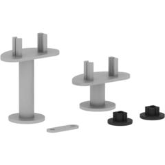 Lorell Adaptable Panel System Straight Connector Set - Steel - Silver - 1 Set