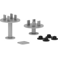 Lorell Adaptable Panel System 4-Way Connector Set - Steel - Silver - 1 Set