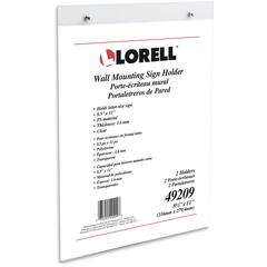 Lorell Wall-Mounted Sign Holders - Support 8.50" x 11" Media - Acrylic - Clear - 2 / Pack