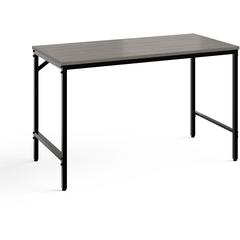 Safco Simple Study Desk - Sterling Ash Rectangle, Laminated Top - Black Powder Coat Four Leg Base - 4 Legs - 45.50" Table Top Width x 23.50" Table Top Depth x 0.75" Table Top Thickness - 29.50" Height