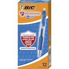 BIC PrevaGuard Gel-ocity Gel Pen - Blue Ink - Gel-based - 1 Dozen