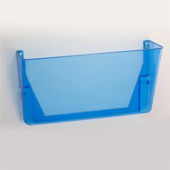 Officemate 23220 Blue Glacier Wall File, Letter Size, 3/PK, Transparent Blue - 15" Height x 13" Width x 4.1" Depth - Stackable - Transparent Blue - Plastic - 3 / Pack