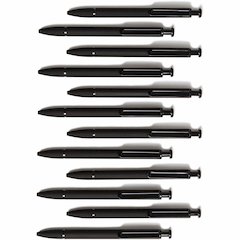 U Brands Monterey Soft Touch Ballpoint Pens - Retractable - Black Ink - Matte Midnight Black Metal Barrel - 12 / Pack