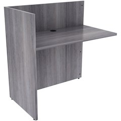 Lorell Essentials Series Reception Return - 1" Thickness Top, 41.5" Height x 42" Width x 24" Depth - Material: Laminate - Finish: Weathered Charcoal - 1 Each