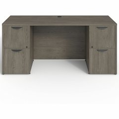 Lorell Prominence 2.0 Double-Pedestal Credenza - Rectangle - 29" Height x 66" Width x 24" Depth, 1" Thickness Top - Total Drawer(s): 2 - Double Pedestal on Left/Right Side - Band Edge - Material: Part