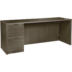 Lorell Prominence 2.0 Left-Pedestal Credenza - Rectangle - 29" Height x 66" Width x 24" Depth, 1" Thickness Top - Total Drawer(s): 2 - Single Pedestal on Left Side - Band Edge - Material: Particleboar