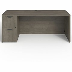 Lorell Prominence 2.0 Left-Pedestal Credenza - Rectangle - 29" Height x 72" Width x 24" Depth, 1" Thickness Top - Total Drawer(s): 2 - Single Pedestal on Left Side - Band Edge - Material: Particleboar