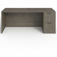 Lorell Prominence 2.0 Right-Pedestal Credenza - Rectangle - 29" Height x 72" Width x 24" Depth, 1" Thickness Top - Total Drawer(s): 2 - Single Pedestal on Right Side - Band Edge - Material: Particlebo