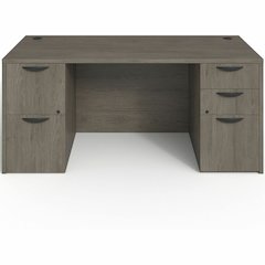 Lorell Prominence 2.0 Double-Pedestal Desk - Rectangle - 29" Height x 66" Width x 30" Depth, 1" Thickness Top - Total Drawer(s): 5 - Double Pedestal on Left/Right Side - Band Edge - Material: Particle