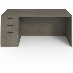 Lorell Prominence 2.0 Left-Pedestal Desk - Rectangle - 29" Height x 66" Width x 30" Depth, 1" Thickness Top - Total Drawer(s): 3 - Single Pedestal on Left Side - Band Edge - Material: Particleboard - 