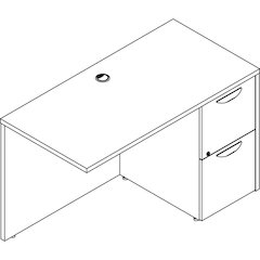 Lorell Prominence 2.0 Right Return - Rectangle - 29" Height x 48" Width x 24" Depth, 1" Thickness Top - Total Drawer(s): 2Right Side - Material: Particleboard, Thermofused Melamine (TFM) - Finish: Gra