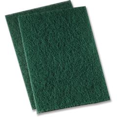 Genuine Joe Heavy-duty Scouring Pad - 9.7" Width x 6.9" Depth - 15 / Carton - Polyester Blend - Green
