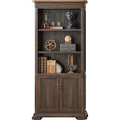 Martin Sonoma Veneer Bookcase - 14" Height x 36" Width x 78" Depth - 2 Door(s) - 3 Adjustable Shelf(ves) - Material: Wood Veneer - Finish: Dark Roast - 1 Each
