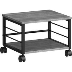 Lorell Underdesk Mobile Machine Stand - 150 lb Load Capacity - 13.20" Height x 18.70" Width x 15.70" Depth - Desk - Powder Coated - Metal, Laminate, Polyvinyl Chloride (PVC) - Charcoal, Black