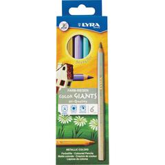 Lyra Color Giant Pencils - 6.3 mm Assorted Metallic Lead - 6 / Pack
