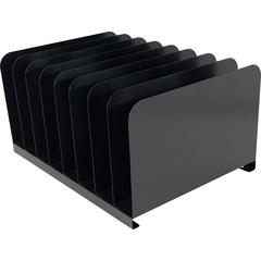 Huron Vertical Desk Organizer - 8 Compartment(s) - Vertical - 7.75" Height x 11" Width x 15" Depth - Durable - Black - Steel - 1 Each