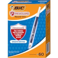 BIC PrevaGuard Round Stic Ballpoint Pen - Blue Ink - Blue Plastic Barrel - 60 / Box
