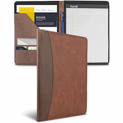 Samsill Two-Tone Pad Holder - PU Leather - Brown, Black, Tan - 1 Each