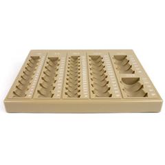 ControlTek 6-Denomination Self Counting Loose Coin Tray - 6 Coin Compartment(s) - Tan - Plastic - 1 Each